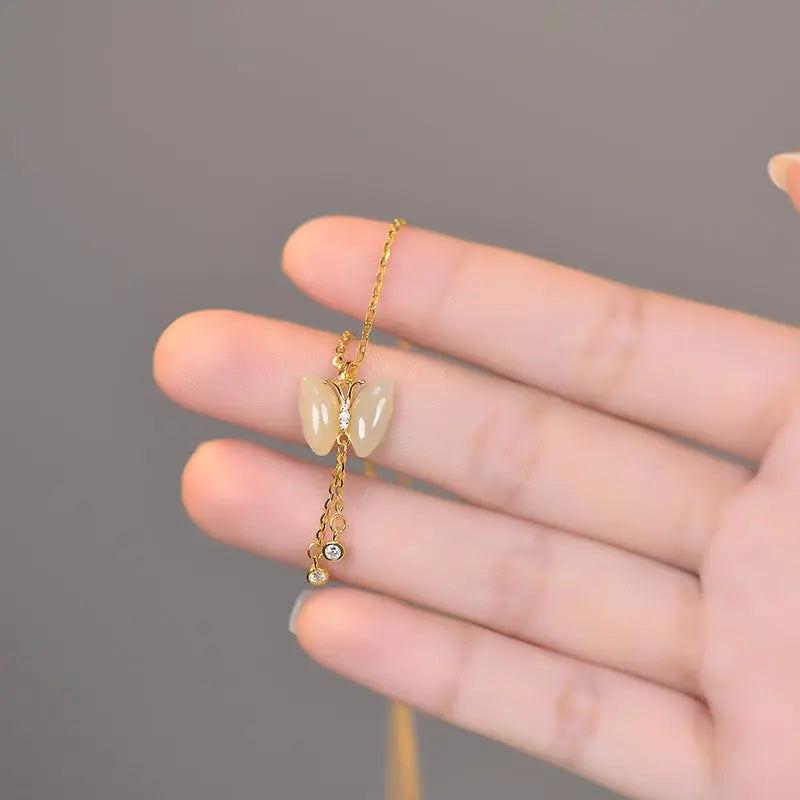 Butterfly Tassel Necklace Female S925 Sterling Silver New Chinese Style High Sense Advibe Studio