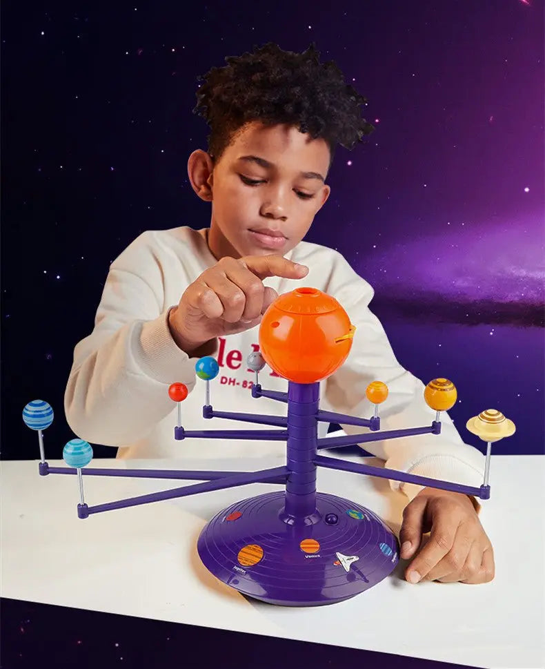 Colorful Solar System LED Sky Projector Rotating Voice Control Music Player Tecnology DIY Planetarium Model STEAM Education Toy Advibe Studio