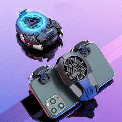 Compatible with Apple, Multi-function Mobile Phone USB Game Cooler System Cooling Fan Gamepad Holder Stand Radiator for IPhone Huawei Samsung Phone Advibe Studio