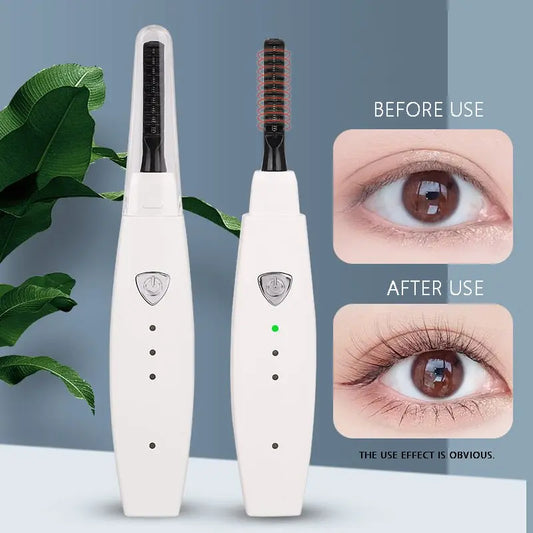 Electric Heated Eyelash Curler USB Rechargeable Eyelashes Curler Quick Heating Natural Eyelash Curler Long Lasting Makeup Tools Advibe Studio