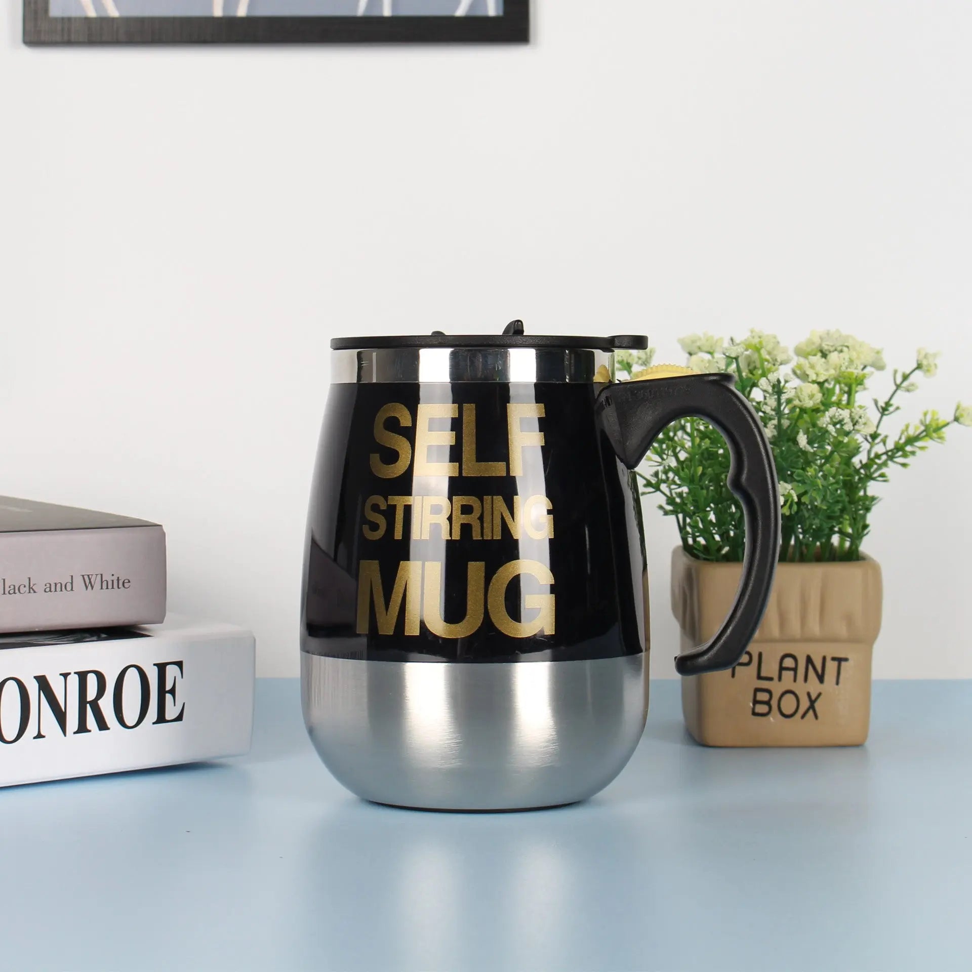 Electric Self Stirring Coffee Mug Cup Stainless Steel Automatic Self Mixing & Spinning Home Office Travel Mixer Milk Whisk Cup Advibe Studio