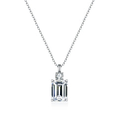 Emerald Diamond Square S925 Sterling Silver Necklace Advibe Studio