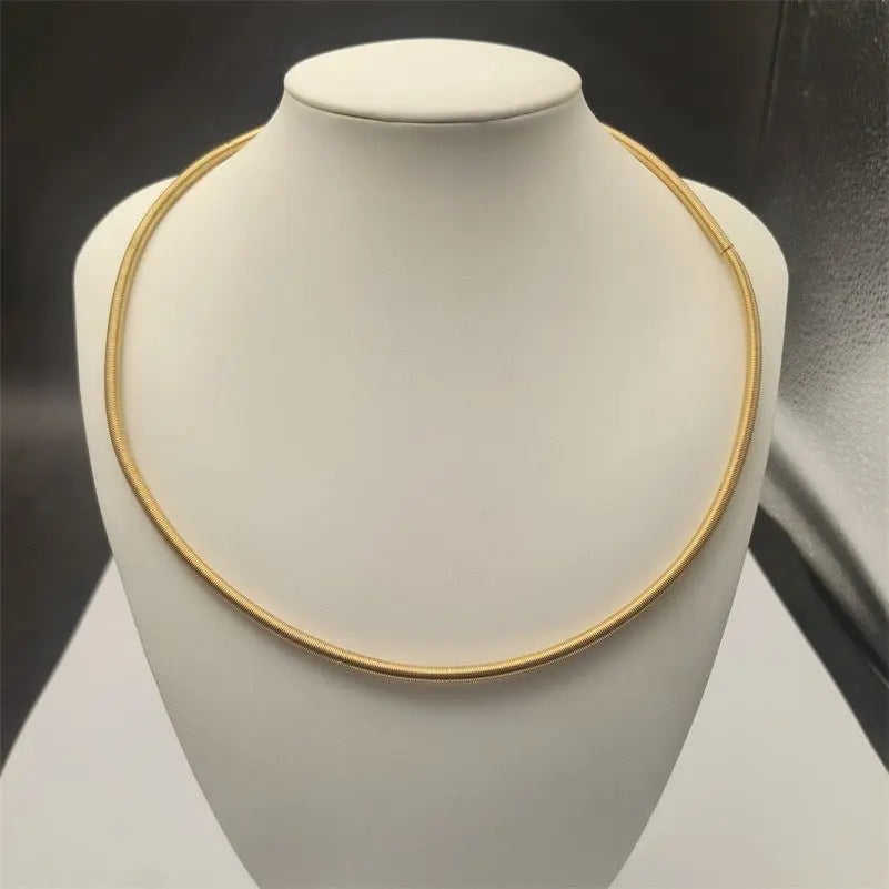 European And American Khaki Necklace Snake Bone Pattern Can Be Opened Advibe Studio