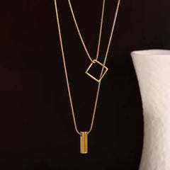 Fashion Geometric Necklace Double-layer Adjustable Length Sweater Chain Simple Temperament Necklace Women's Jewelry Advibe Studio