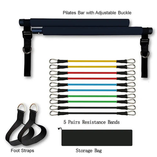 Fitness Yoga Pilates Bar Portable Gym Accessories Sport Elastic Bodybuilding Resistance Bands For Home Trainer Workout Equipment Advibe Studio