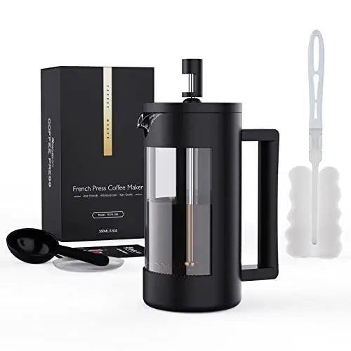 French Press Coffee Maker, Camping Plastic Glass French Coffee Press, Medium Size Tea And Frothed Milk Press,100 Percent BPA Free Prensa Francesa, Rust-Free And Dishwasher Safe,12 Oz & 21 Oz Advibe Studio