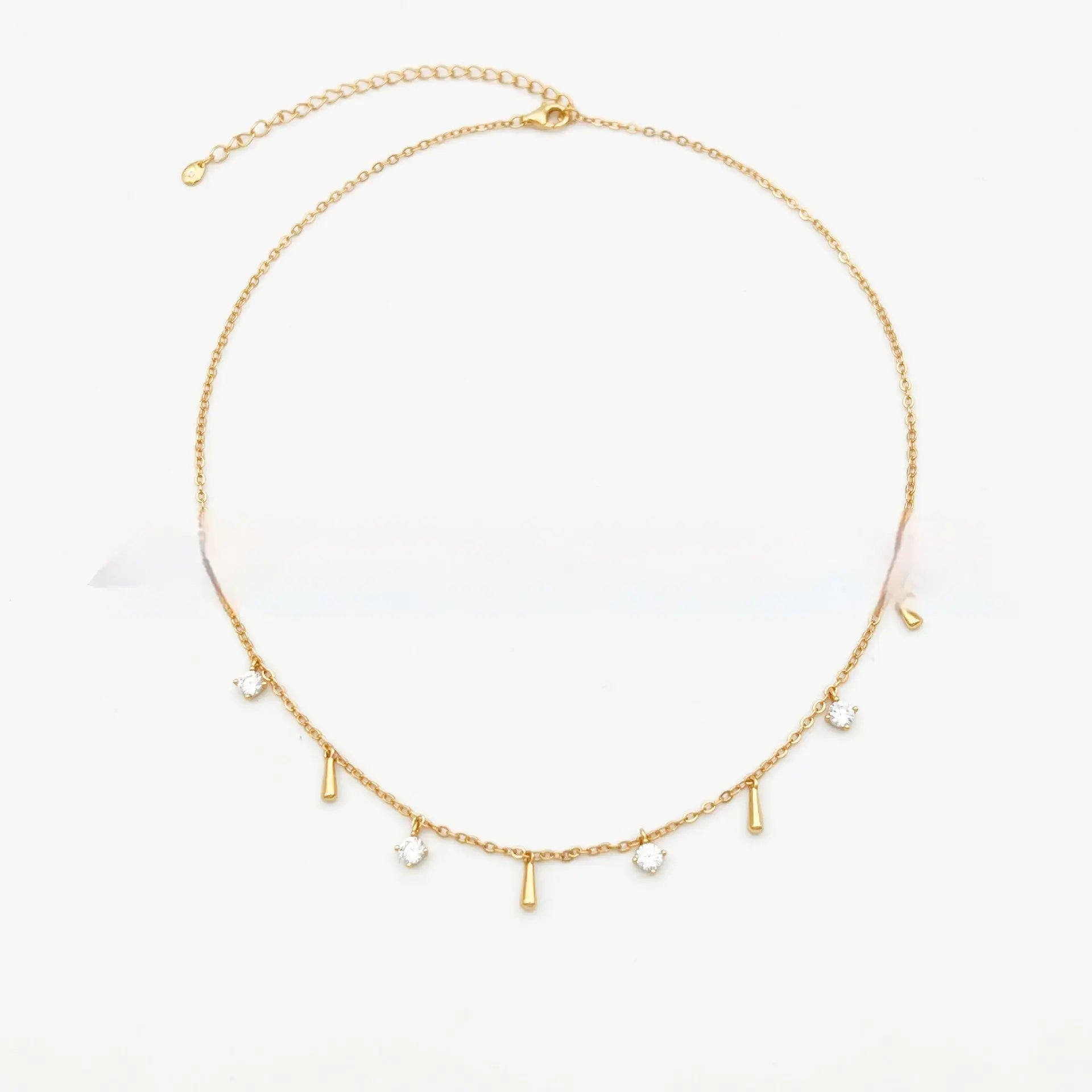 French White Zirconium Tassel Water Drop Sterling Silver Necklace Niche Design Advibe Studio