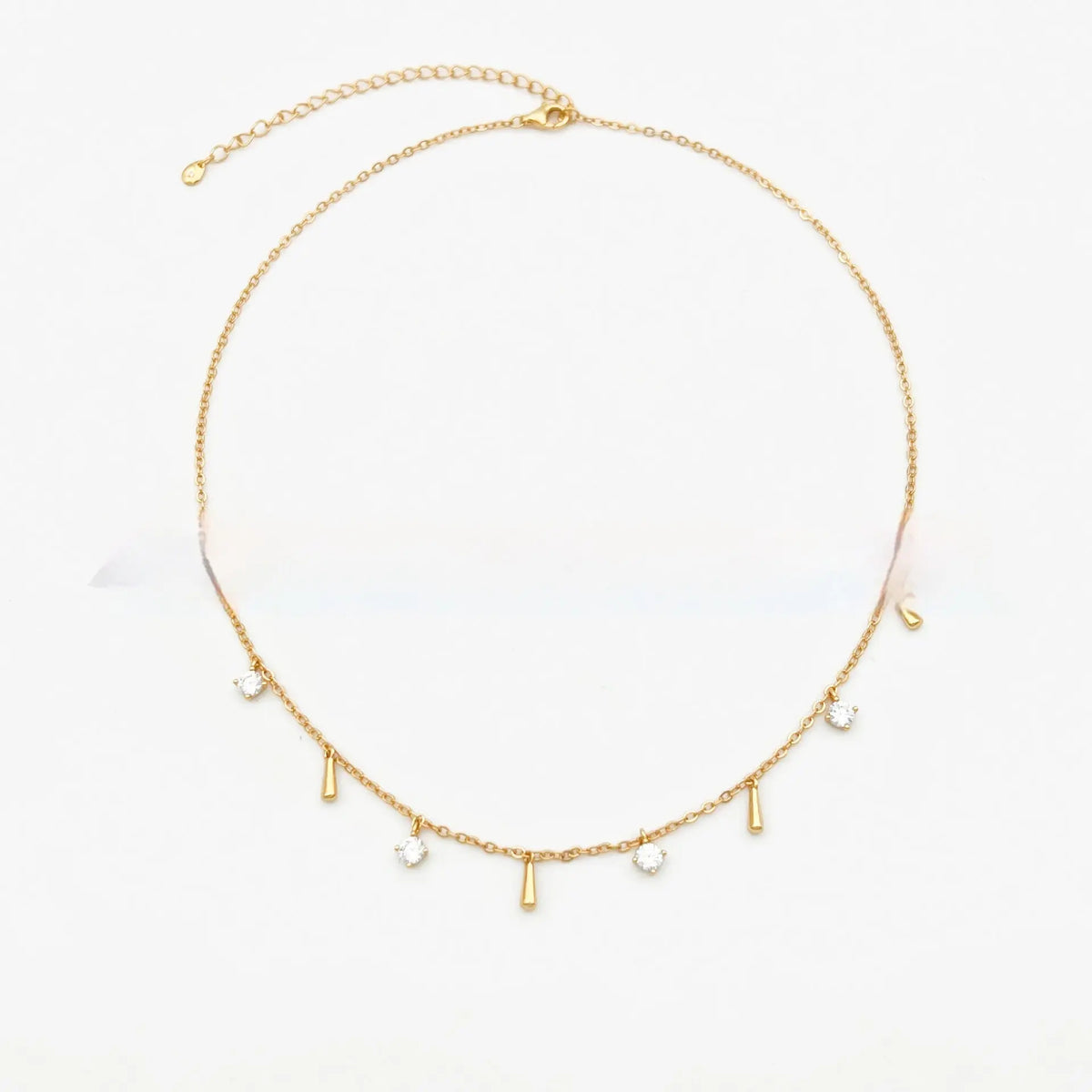 French White Zirconium Tassel Water Drop Sterling Silver Necklace Niche Design Advibe Studio