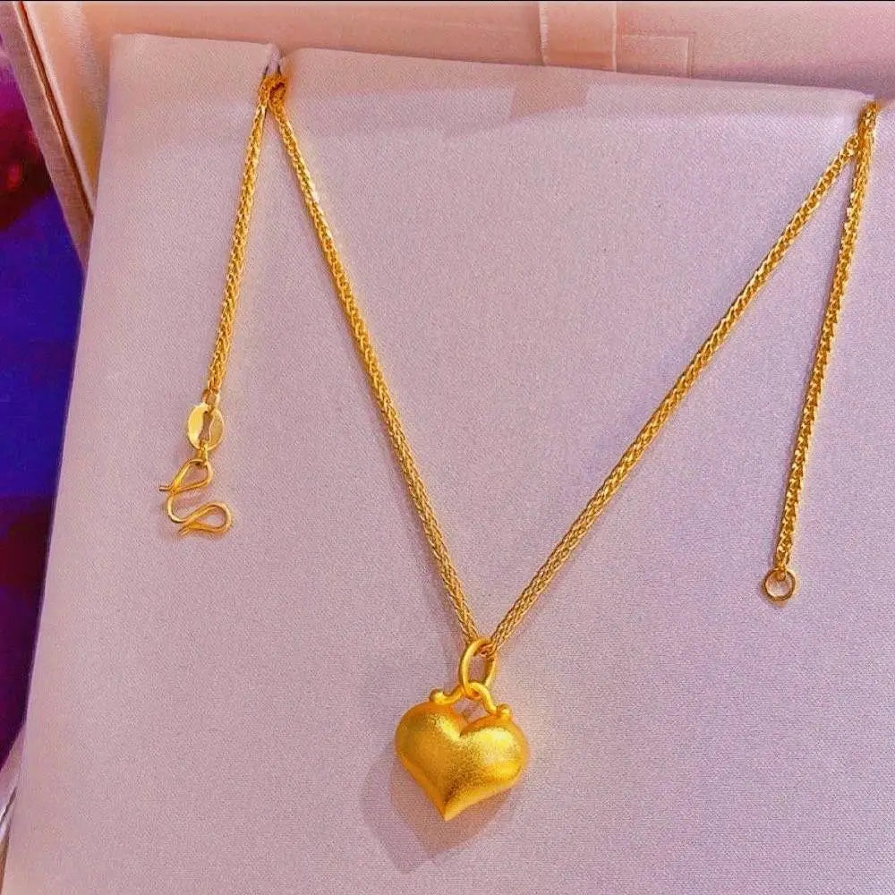 Heart Love Heart Pendant Necklace Brass Gold Plated Advibe Studio