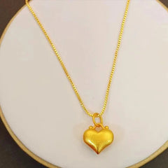 Heart Love Heart Pendant Necklace Brass Gold Plated Advibe Studio