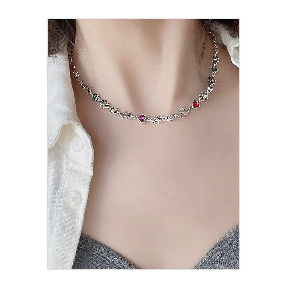 Heavy Industry Colored Loving Heart Zircon Hip Hop Necklace Advibe Studio