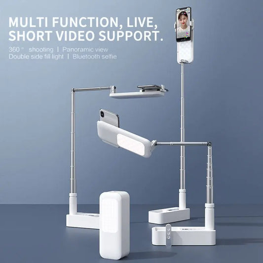 Selfie Portable Mobile Phone Holder With Light Foldable Bluetooth Remote Control Advibe Studio