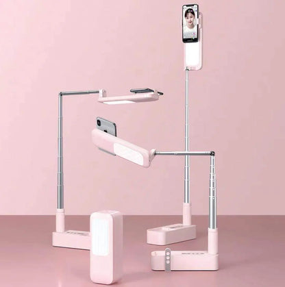 Selfie Portable Mobile Phone Holder With Light Foldable Bluetooth Remote Control Advibe Studio