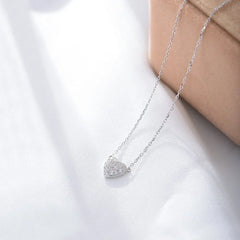 Silver Heart-shaped Zircon Necklace For Women Advibe Studio