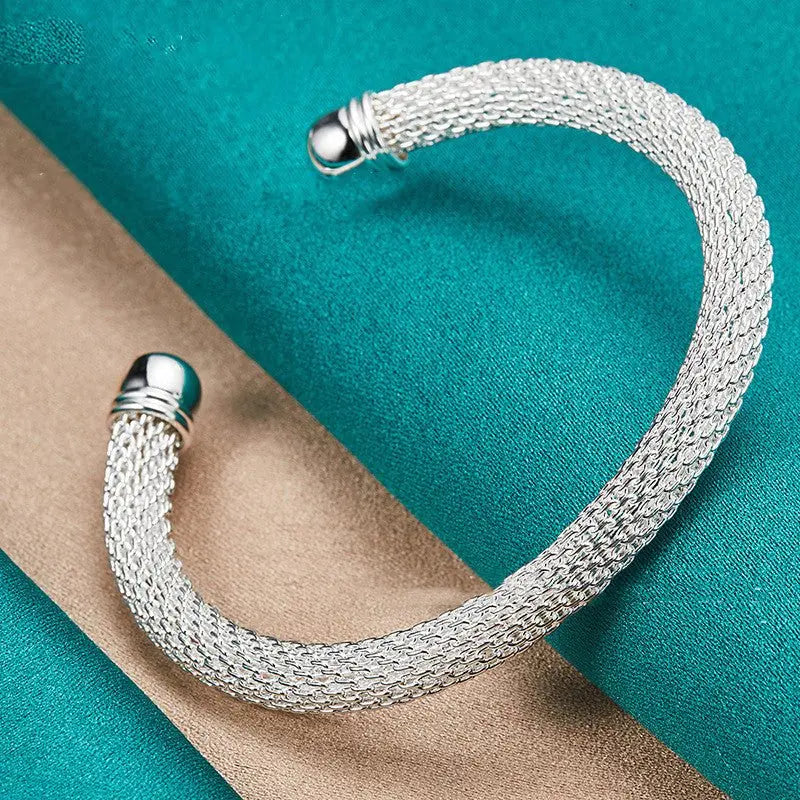 Silver Woven Mesh Bracelet Ornaments Advibe Studio