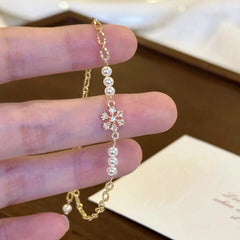 Snowflake Zircon Pearl Bracelet Female Niche Beaded Advibe Studio