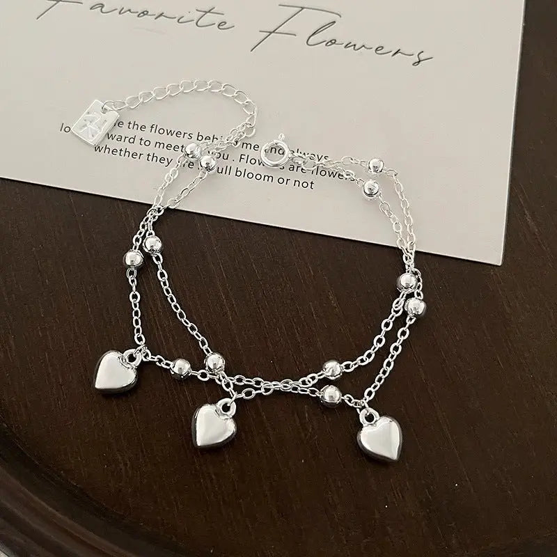 Special-interest Design Double-layer Three-dimensional Peach Heart Bracelet Advibe Studio