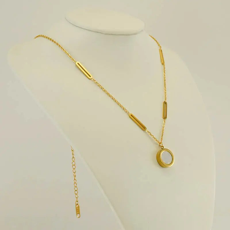Stainless Steel 18K Asymmetric Letter Necklace Advibe Studio