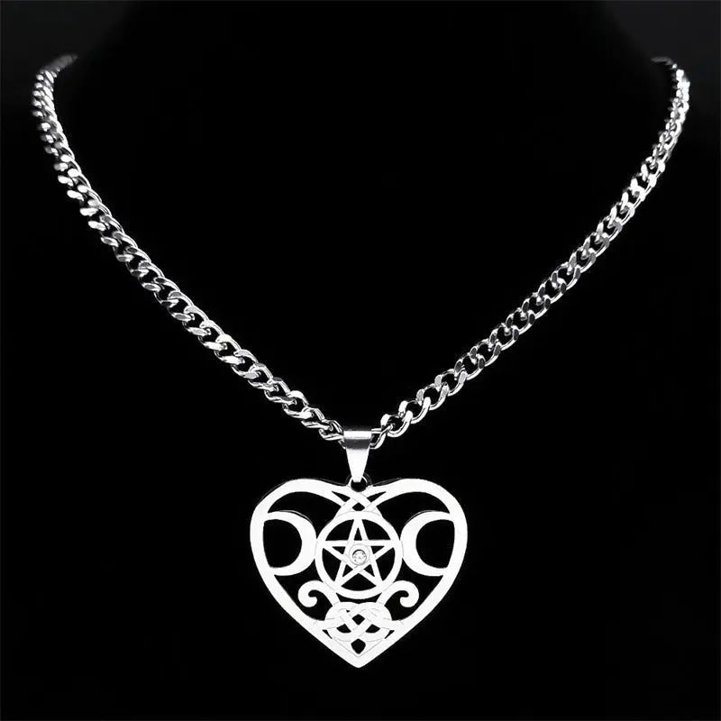 Stainless Steel Triple Moon Five-pointed Star Pendant Ornaments Advibe Studio