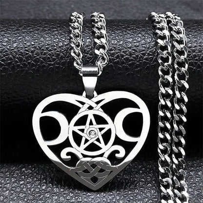 Stainless Steel Triple Moon Five-pointed Star Pendant Ornaments Advibe Studio