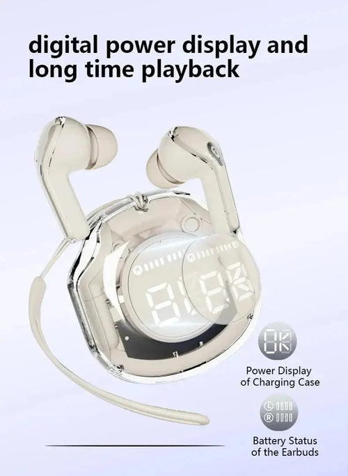 T8 Crystal Wireless Earphones - Transparent (Air 39) Advibe Studio
