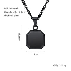 Titanium Steel Hip-hop Turquoise Square Pendant Necklace Advibe Studio