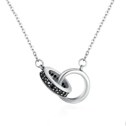 Zircon Inlaid Geometric Ring-phase Buckle Necklace For Women Advibe Studio